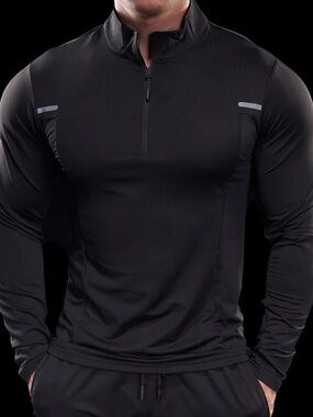NWT Aha Selected Reflective Performance Quarter-Zip Long Sleeve Shirts S L48